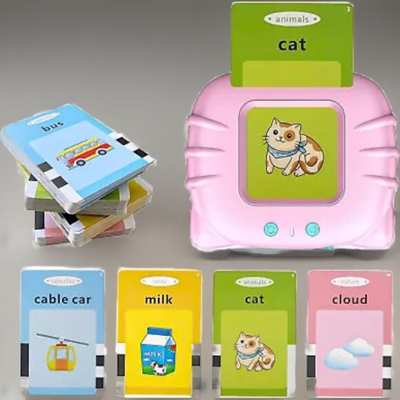 🔥Talking Sight Words Flash Cards Educational Makolle Pink BNWT🔥 - Picture 1 of 7